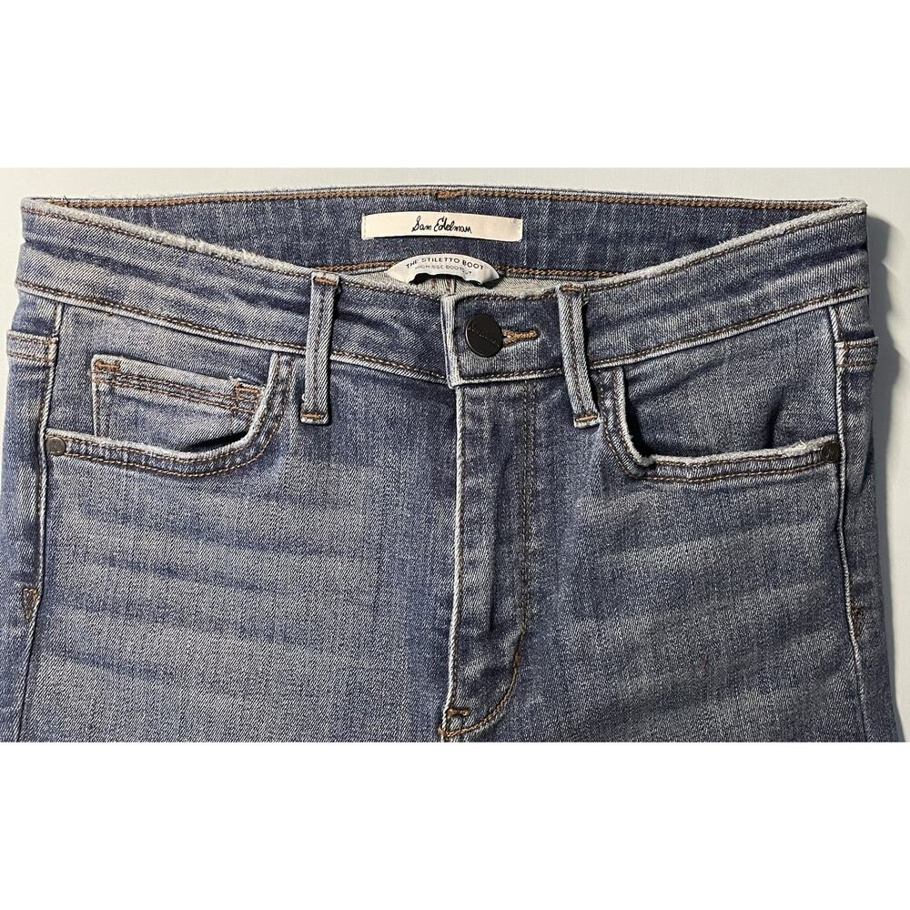 Sam Edelman "The Stiletto" Bootcut Jeans High Rise (10 in.) Size 27 Medium Blue - Picture 4 of 10